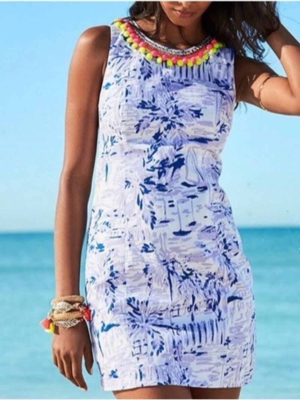 LILLY PULITZER Mila Lilac Verben Shift Dress In Rare Rock The Dock Print 6